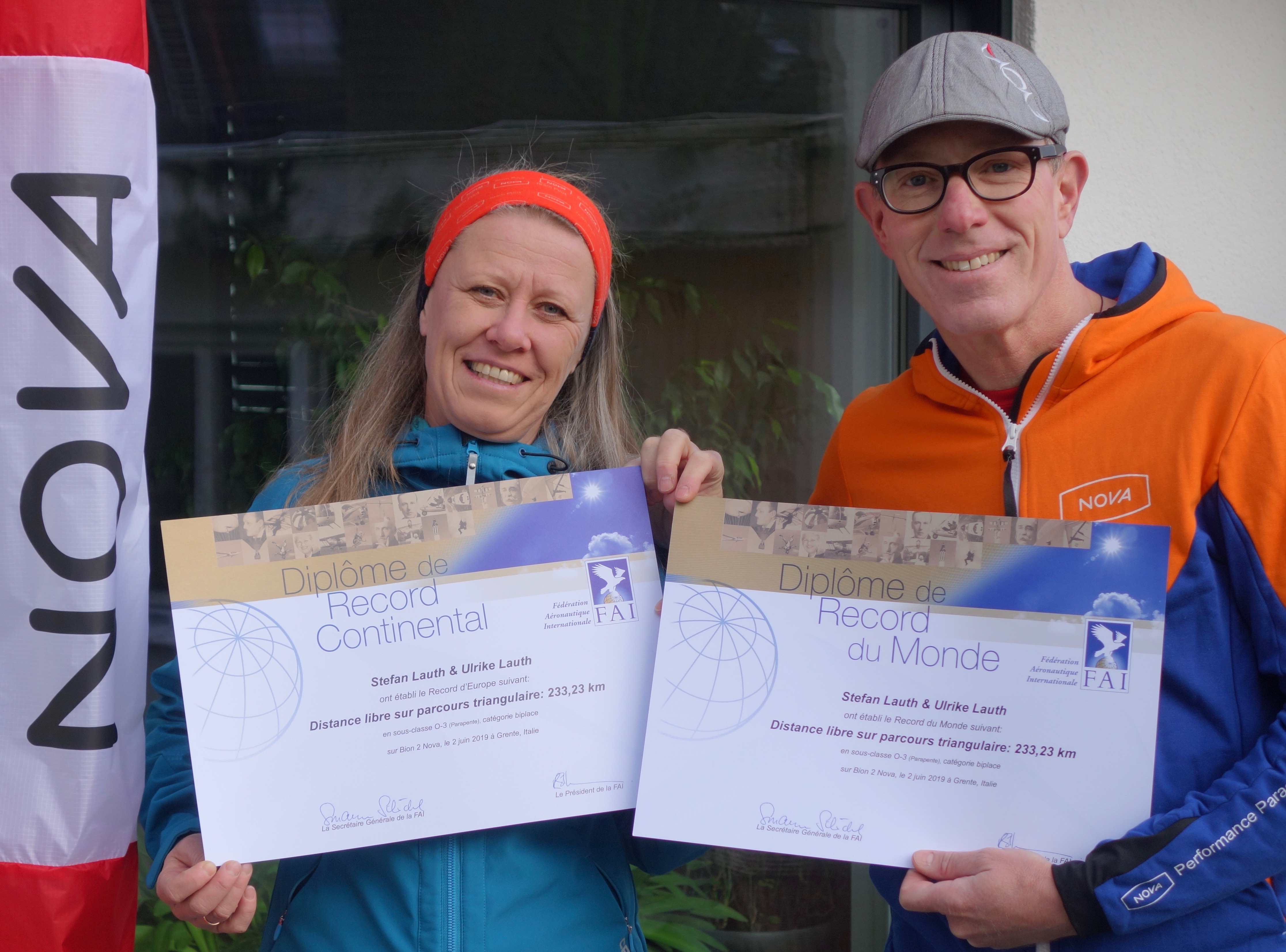 World and European Tandem Record recognized by FAI